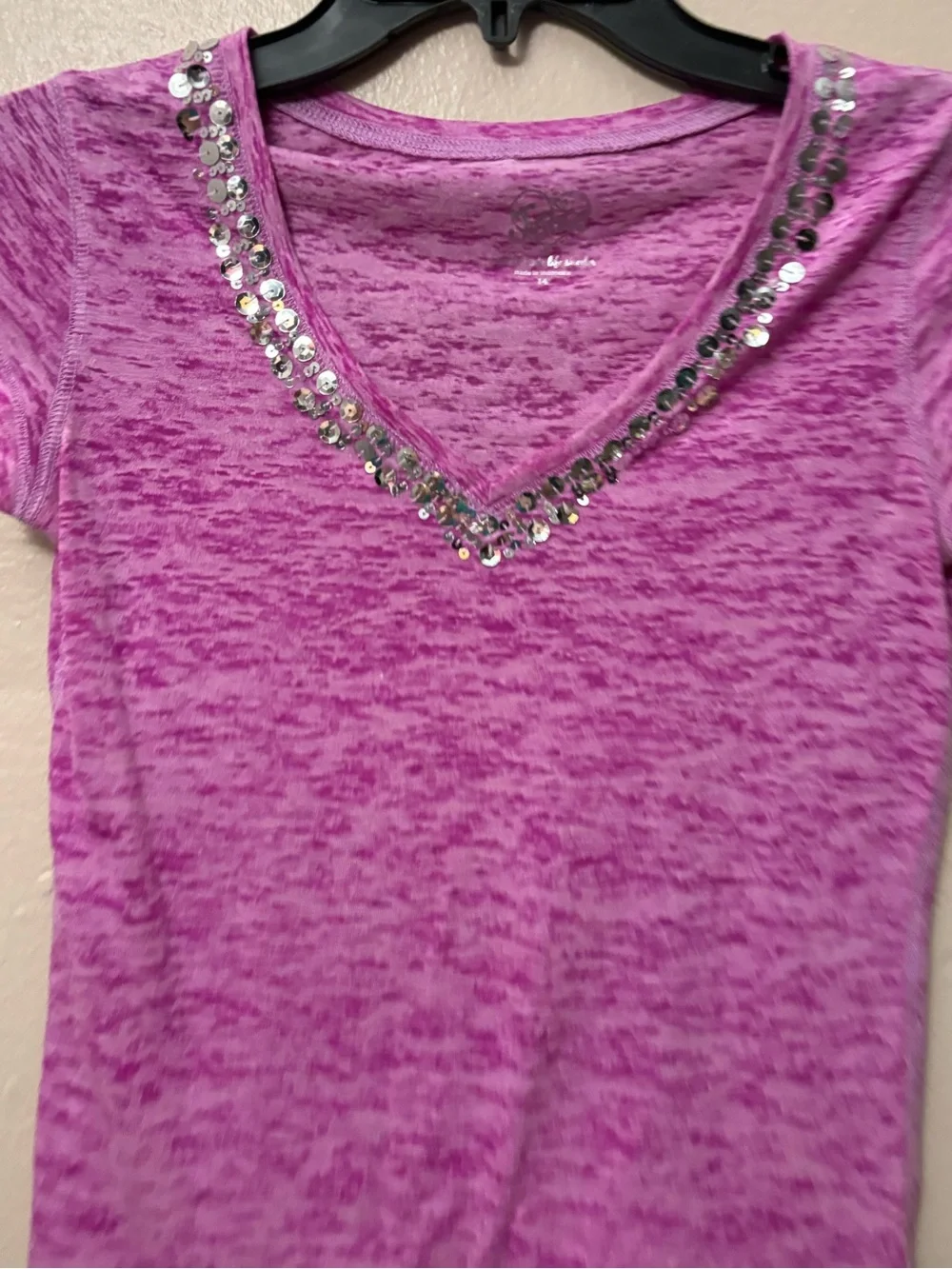Justice Kids V-Neck Sequin Tee